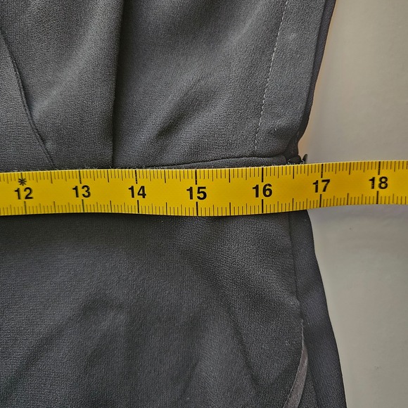 MM LaFleur Tory Black Crepe Short Sleeve Wrap‎ Dress Career Professional Size 12 - Picture 9 of 10